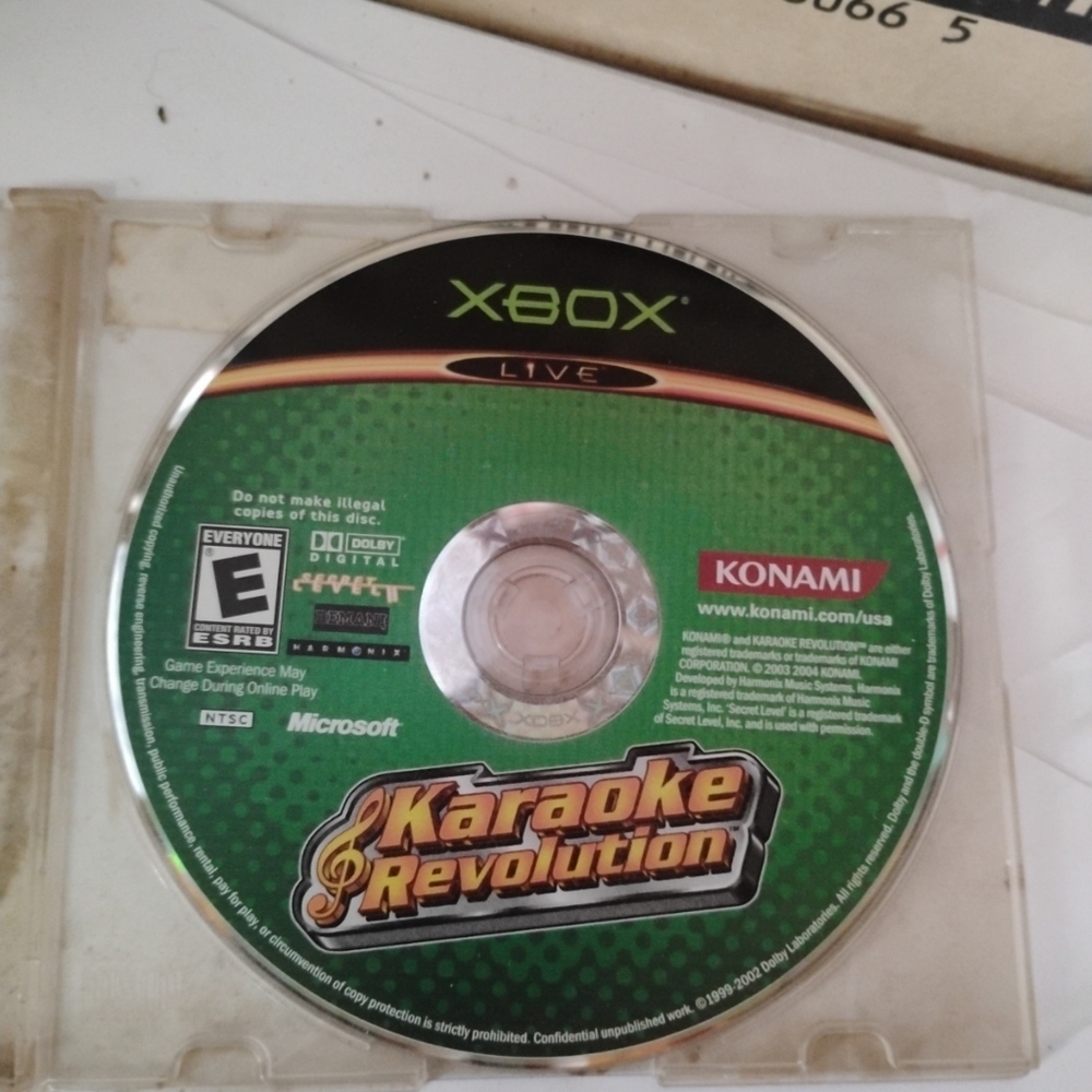 Konami Karaoke Revolution for Microsoft's XBOX Rated E DISC ONLY